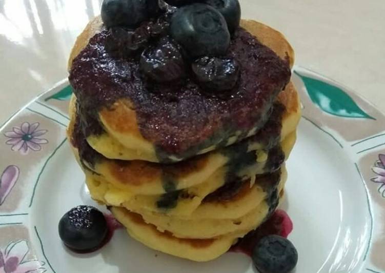 Tutorial memasak Blueberry creamcheese pancake enak