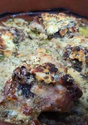 Una foto de Jamoncitos de pollo al horno con queso 🧀🍗