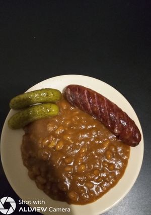 O poză a rețetei Fasole boabe cu cârnați.