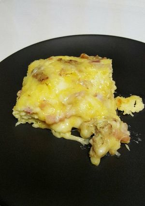 A picture of Sausage, Ham, & Cheese Omelet Bake.