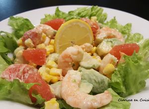 Une photo de Salade cocktail avocat crevettes