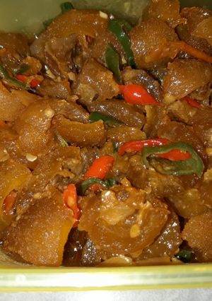 Foto resep Kulit sapi pedas manis