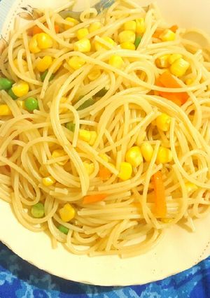 A picture of Healthy Vegetable Spaghetti🍝🌽🌶.