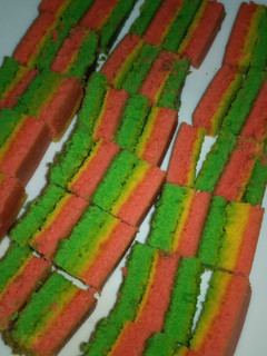 Foto resep Rainbow cake pemula (simple dan ekonomis)