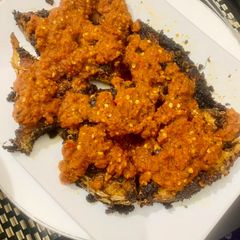 A picture of Sambhal Fried fish ~ Malaysian style.