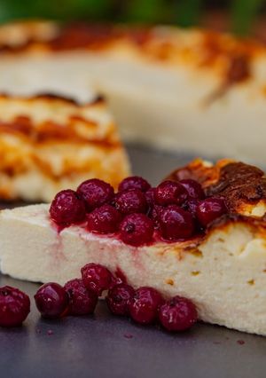 Una foto de Tarta de queso y coco