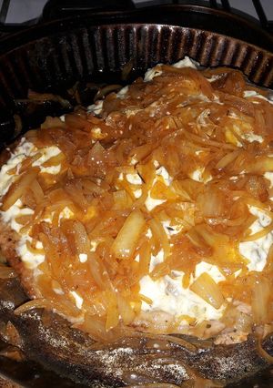 Una foto de Punta de espalda de cerdo al horno con roquefort