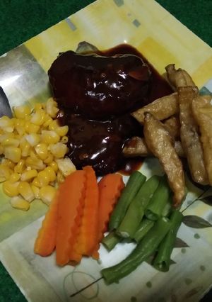 Foto resep Steak daging kurban saos barbeque lada hitam + madu