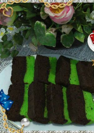 Foto resep Brownis Kukus Coklat Pandan