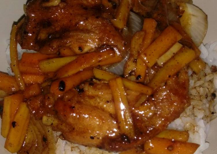 Resep Chicken wings blacpepper ala Rice Bowl Anti Gagal