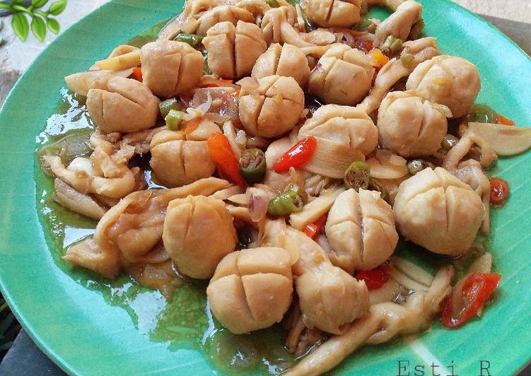 🍄Bakso jamur tiram pedas manis