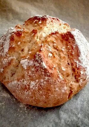 A picture of Easy Bread with All-Purpose Flour, Baking Powder, and Milk.