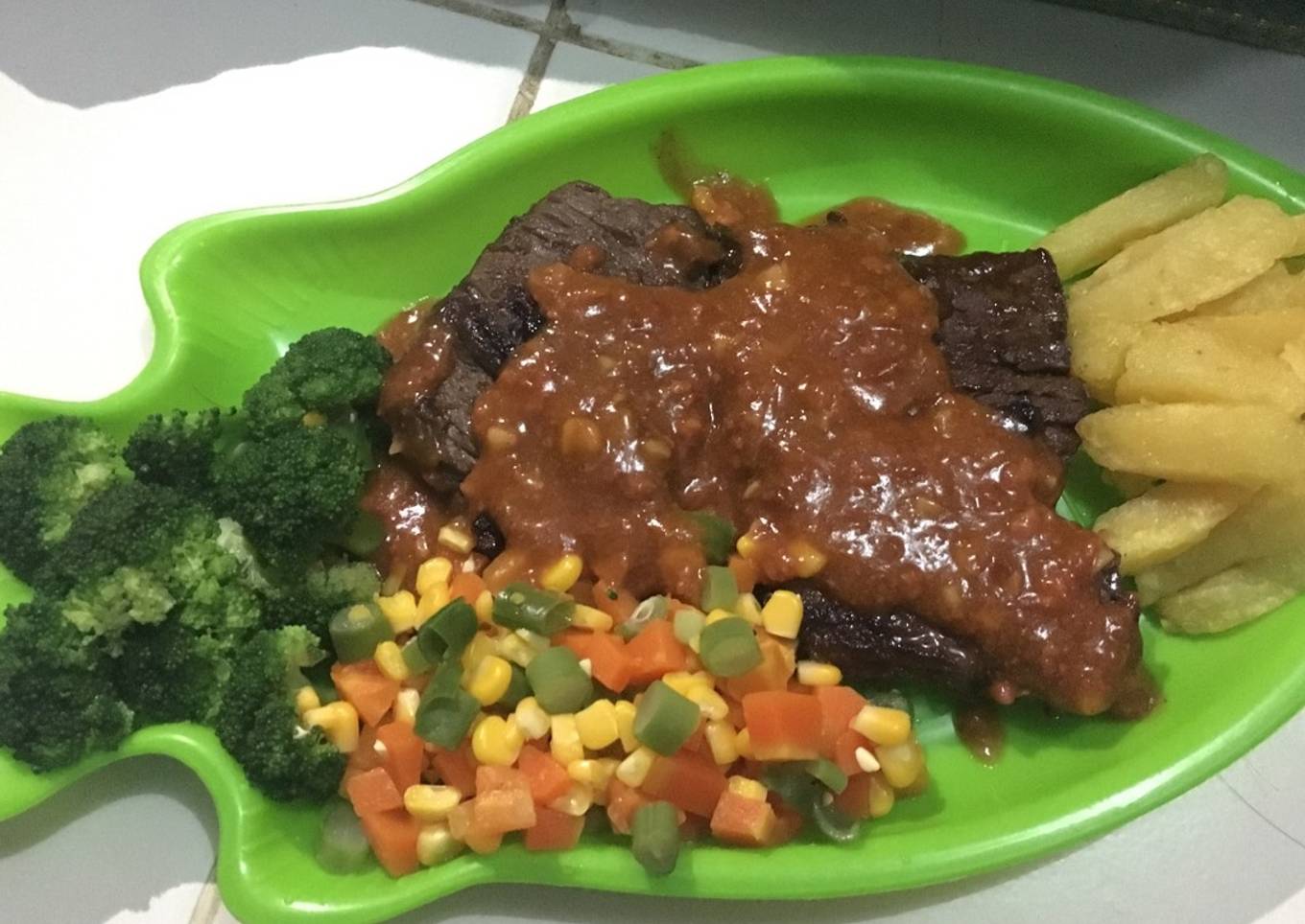 Beef steak teriyaki