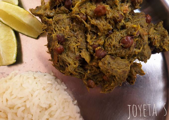 Recipe of Eric Ripert Kochu saak (arbi stem)