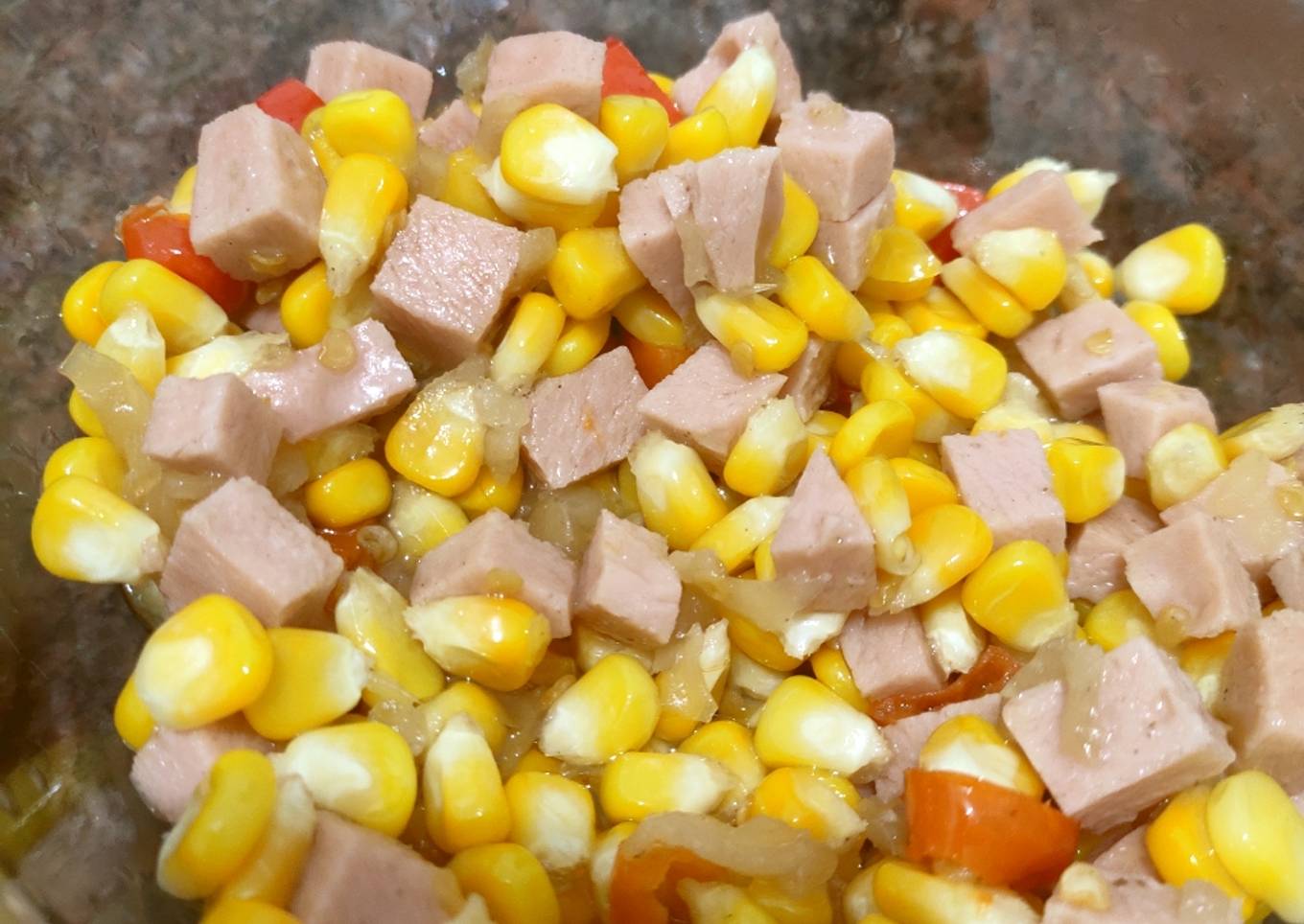 Tumis jagung Ham (vegetarian)