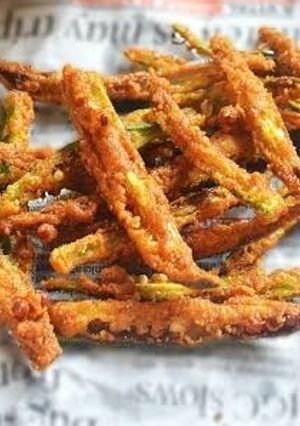A picture of Crunchy bhindi kurkuri.