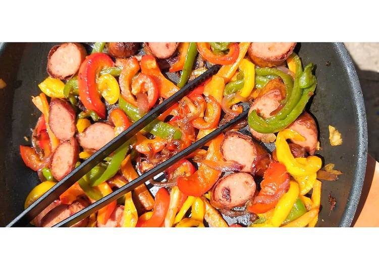 Recipe of Speedy Smokie and Pepper Stir Fry