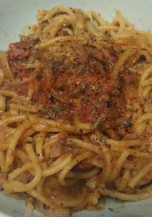 Foto resep Spaghetti Creamy Beef Mushroom Sauce