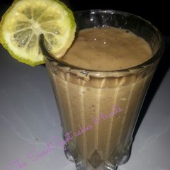 A picture of Peanut butter_banana smoothie# season ingredients contest #.