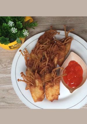 Foto resep Pangsit Jamur Enoki Goreng