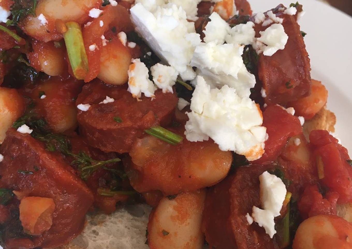 Chorizo Beans on Toast