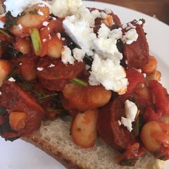 A picture of Chorizo Beans on Toast.