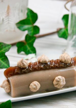 Une photo de Entremet végétalien façon Mont-Blanc