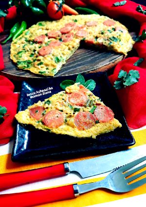 عکسی از دستور کوکونودل وسوسیس خوشمزه 😋مامان دیانا پز👩🍳👌