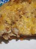 Lasagna con puré de zapallo con morrón rojo, tuco y bechamel