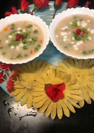 A picture of Barley vegetable cream soup.