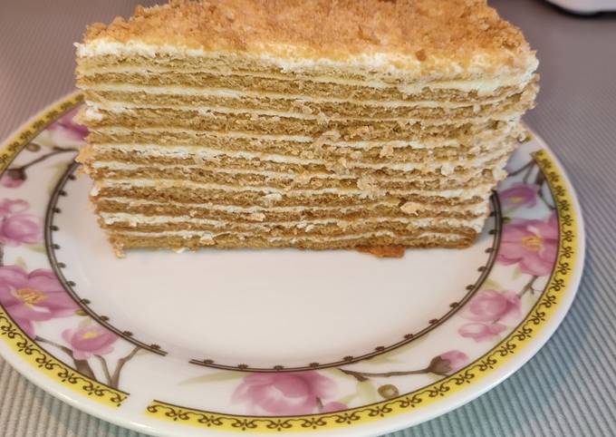 Рецепт торта медовик в домашних условиях с фото пошагово с сметанным кремом классический
