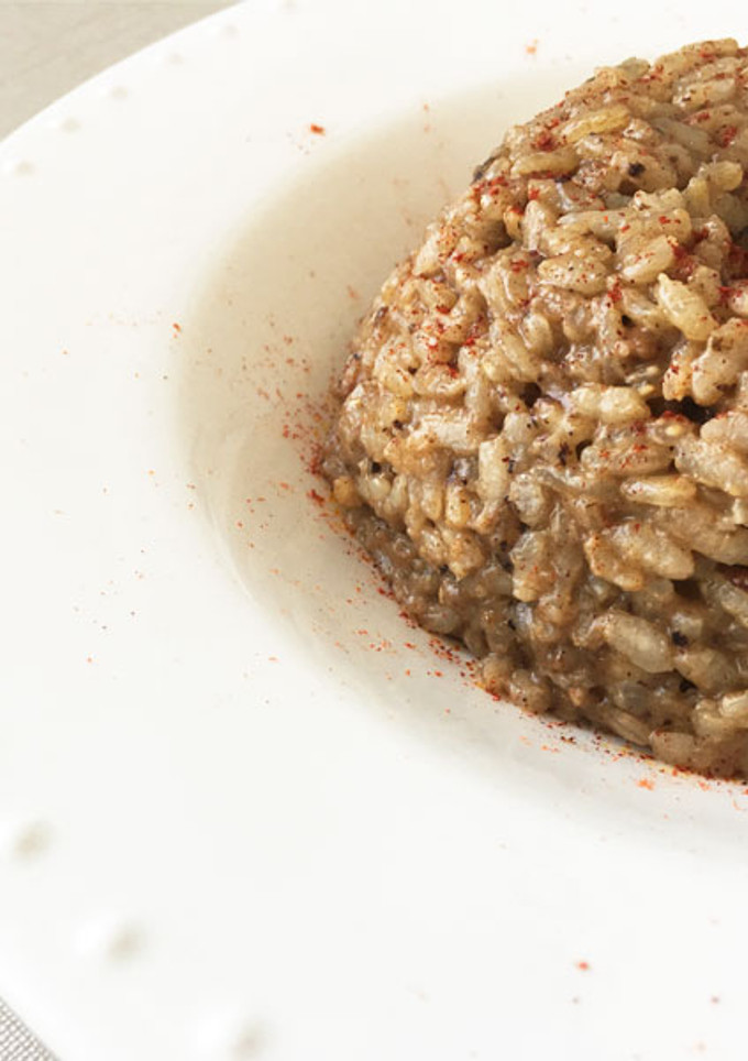 Una foto de Risotto con setas reishi