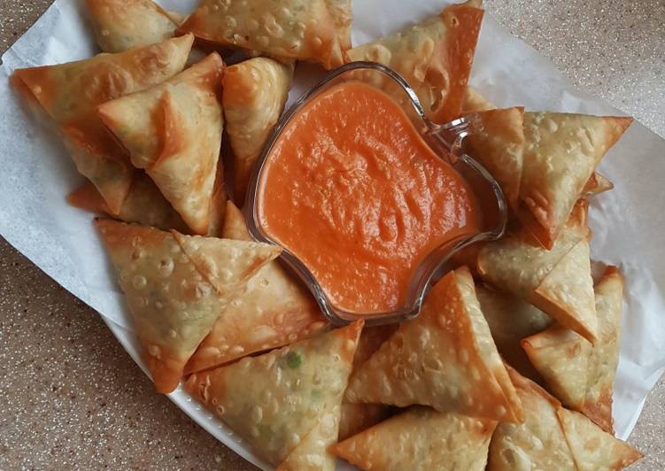 سمبوسة اللحم بالبطاطس + صوص 🔥