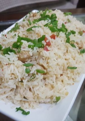 A picture of Szchuan fried rice.