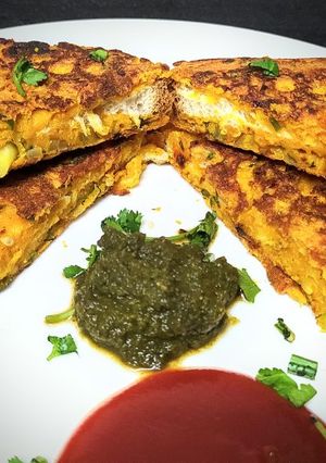 A picture of Besan Bread Toast.