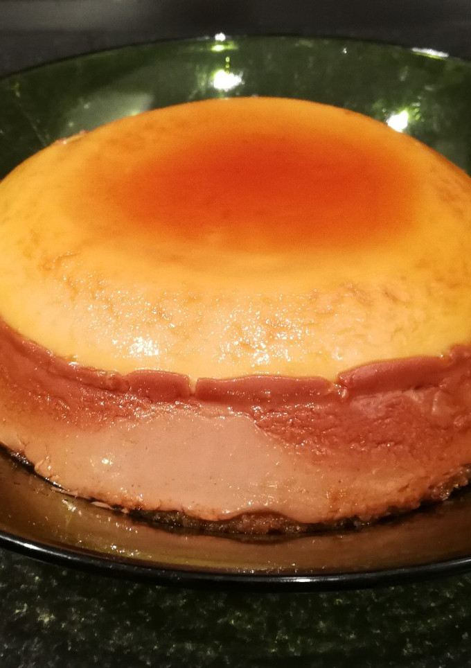 Una foto de Flan de 2 chocolates