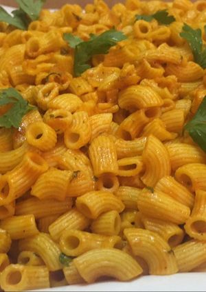 صورة لوصفة معكرونه ب صلصة الموزريلا الحمراء 👌🏻🍝