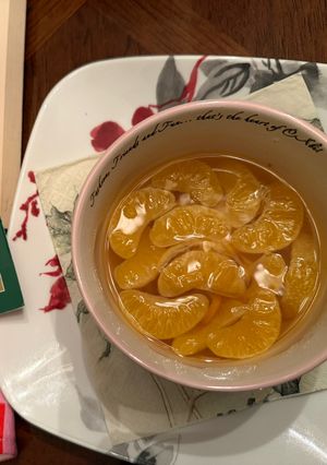 Hình của món Quýt nấu đường phèn.