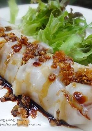 A picture of Steamed Rice Noodle Rolls (Vegetarian).
