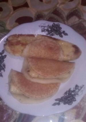 Foto resep Pancake isi pisang panggang simple
