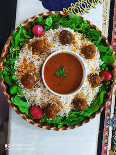 عکسی از دستور رشته پلو با کوفته قلقلی