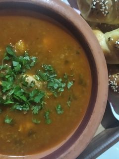 صورة لوصفة شوربة فريك بنييييينة 😋❤️👏