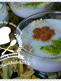 عکسی از دستور فرنی آرد برنج آتنا