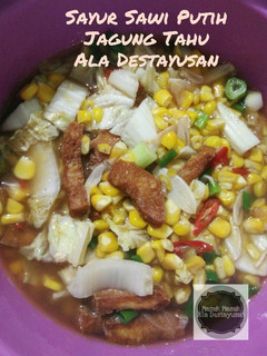 Foto resep Sayur Sawi Putih Tahu Jagung