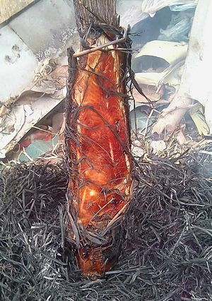 Hình của món Cá quả nướng rơm.