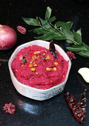 A picture of Beetroot Onion Chutney.