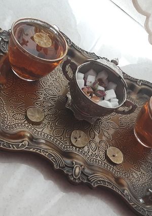 عکسی از دستور دمنوش چای سیاه و زعفران و گلاب محمدی