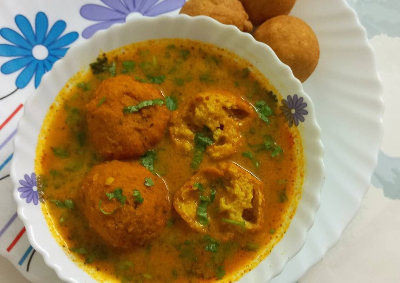 Bhalla curry (Moong dal bhalla)