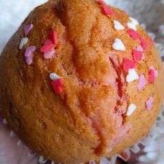 A picture of Valentine muffins.