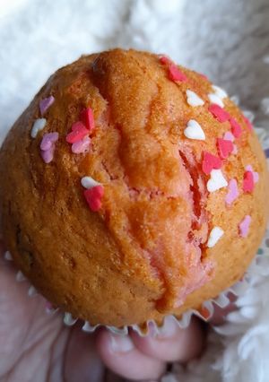 A picture of Valentine muffins.